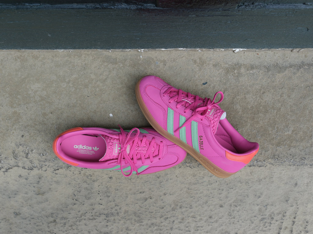 adidas gazelle silver green womens Adidas Women's Gazelle Indoor 'Semi Lucid Fuchsia/Semi Green Spark' -O –  Unheardof Brand