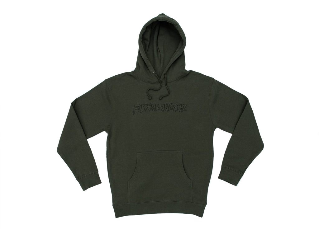 【FUCKING AWESOME】CUT OUT LOGO HOODIE ARMY GREEN DSC_0454_34f7f23f-dbf1-4c31-