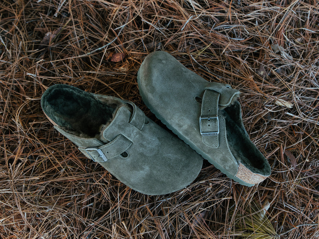 Birkenstock Boston Suede Shearling 'Thyme' -Originally $170.00