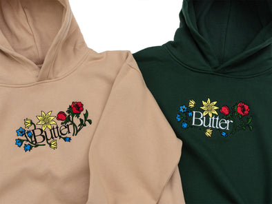 Butter Goods Floral Embroidered Pullover Hoodie