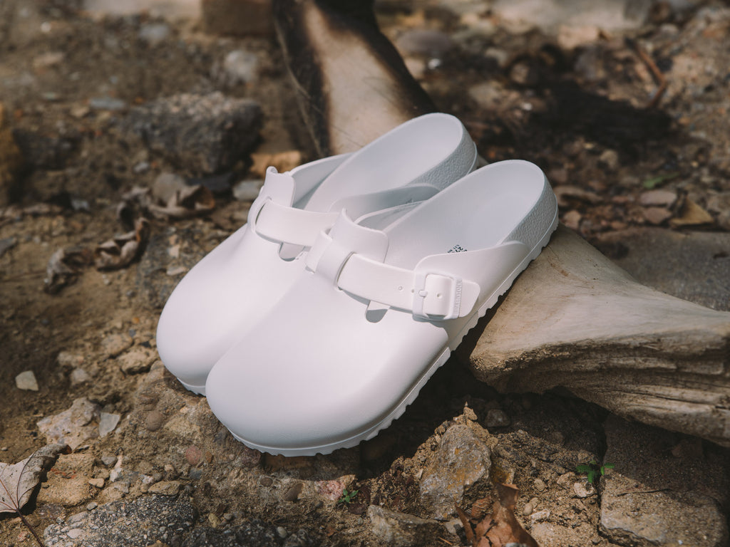 Birkenstock boston hot sale eva white