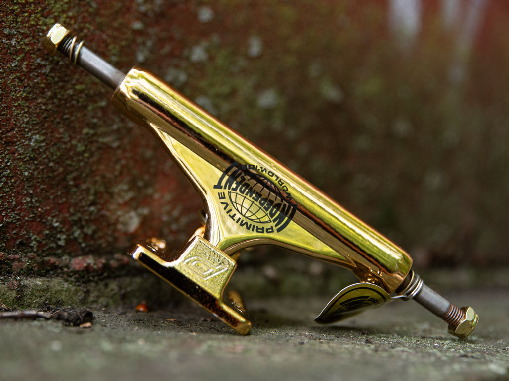 ［新品INDEPENDENT×PRIMITIVE ST11MID144 Independent X Primitive Mid 144mm Gold - CalStreets BoarderLabs