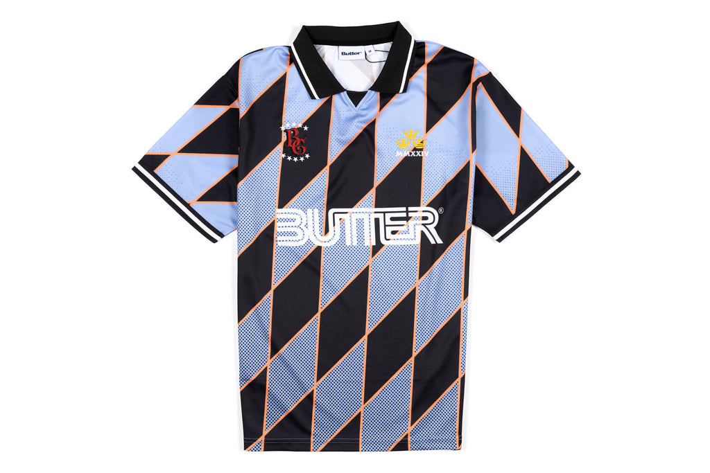 Butter International サッカーシャツ Mサイズ Butter Goods Football Jersey 'Blue/Black' – Unheardof Brand