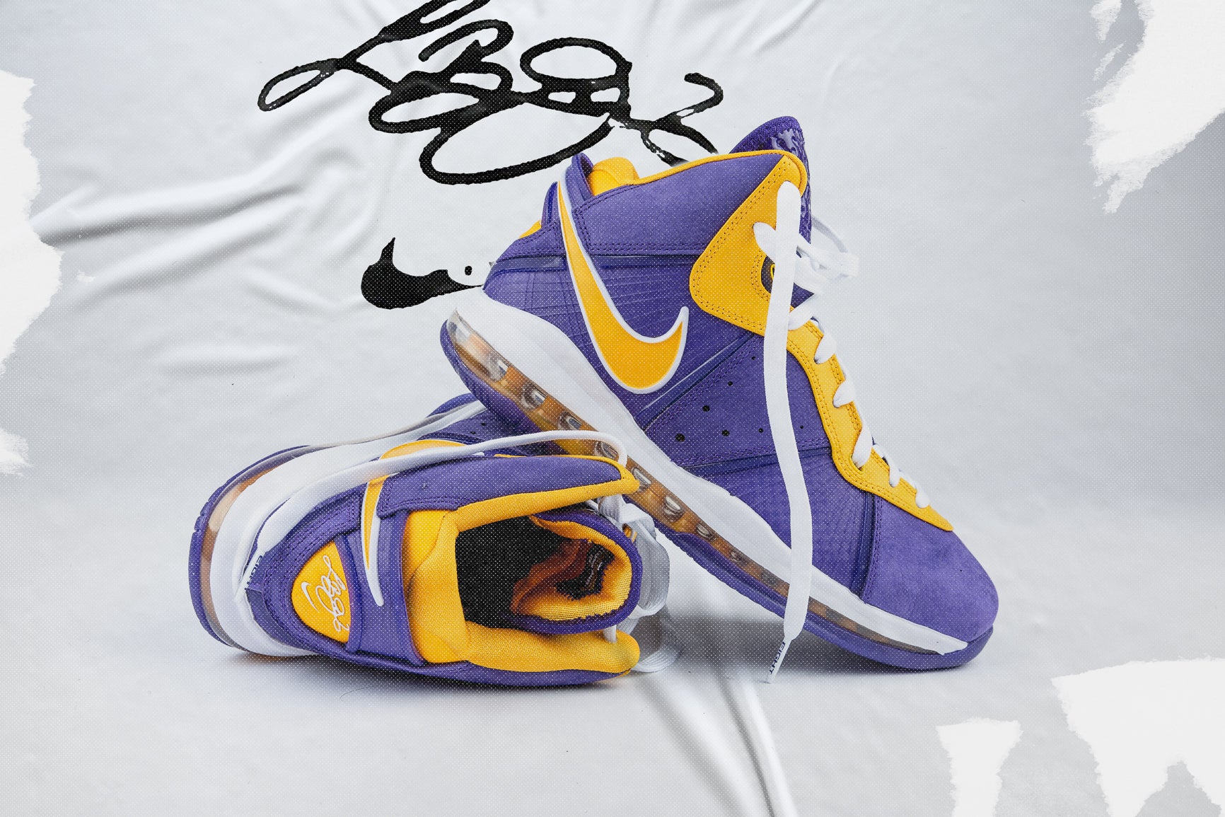 nike lebron 8 lakers on feet
