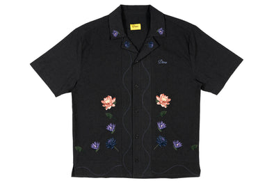 Dime Lotus Button Up Shortsleeve Shirt 'Vintage Black'