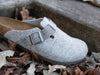 Birkenstock Boston Natural Leather-Felt 'Light Gray'