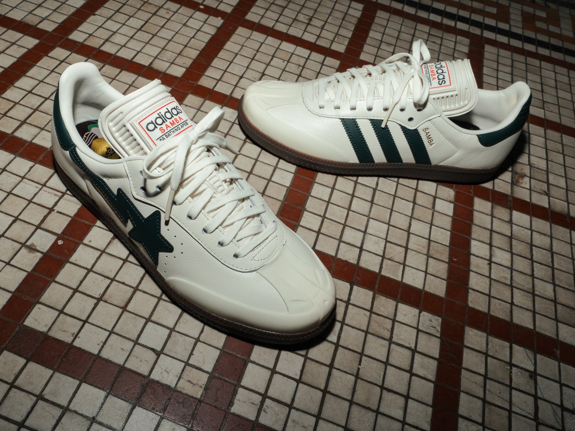Adidas x BAPE Samba 'Off White/Shadow Green' -Originally $160.00 - Adidas x BAPE Samba 'Off White/Shadow Green' -Originally $160.00 -
