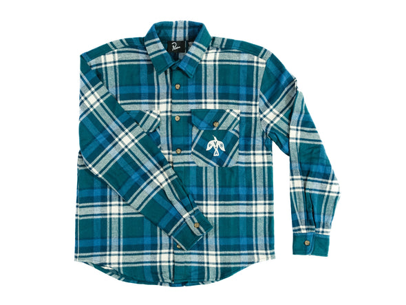 Parra Crow Flannel Shirt 'Pine Green'