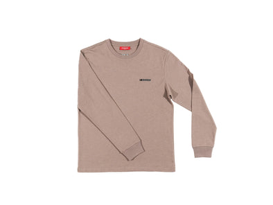 UNHEARDOF Core Bar Logo Embroidered Long Sleeve Shirt 'Simply Taupe'