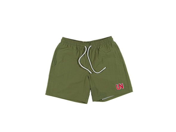 UNHEARDOF Core UN Outlined Logo Embroidered Nylon Shorts 'Smoke Green'