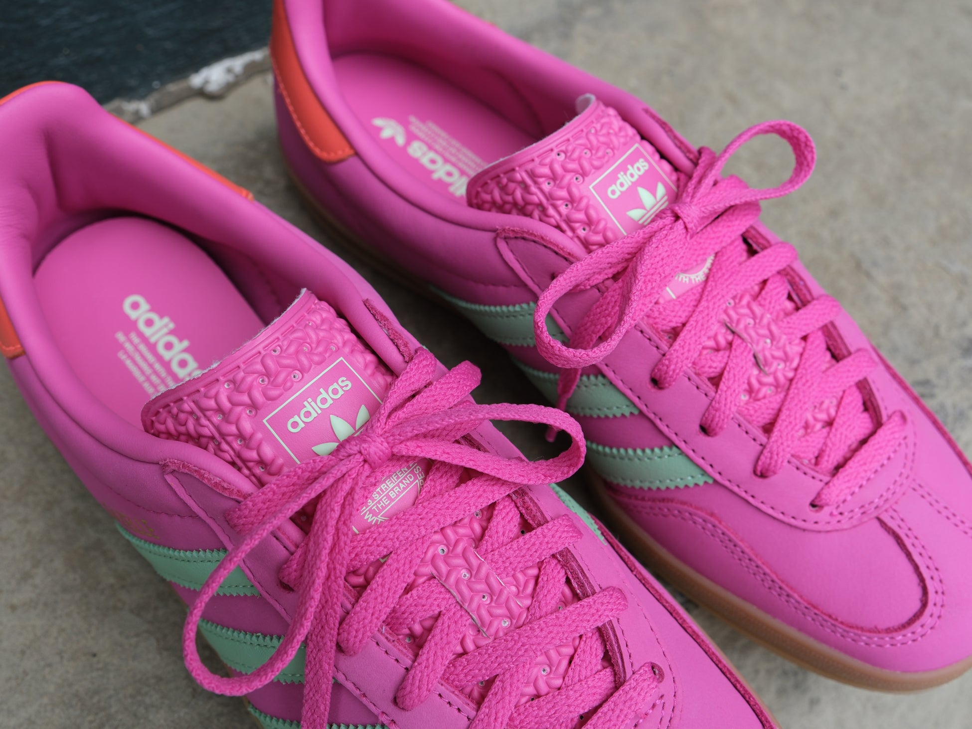 Adidas Women's Gazelle Indoor 'Semi Lucid Fuchsia/Semi Green Spark' -Originally $120.00 - Adidas Women's Gazelle Indoor 'Semi Lucid Fuchsia/Semi Green Spark' -Originally $120.00 -