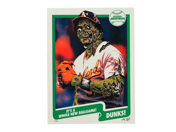 UNHEARDOF 1990 SB 10 Year Anniversary Screen Print Zombie Oakland Player