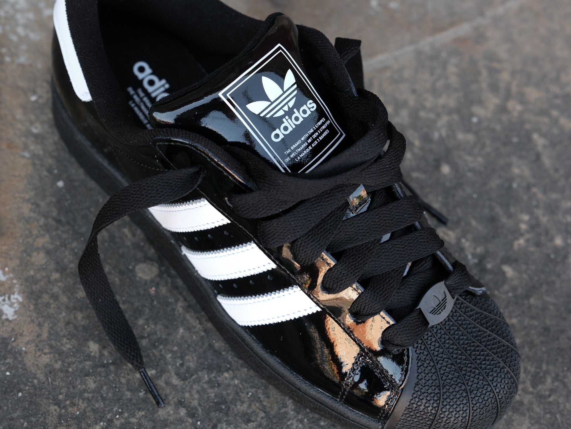 Adidas Superstar II Patent Leather 'Core Black/White' -Originally $100 Unheardof Brand Adidas Superstar II Patent Leather 'Core Black/White' -Originally $100 Unheardof Brand