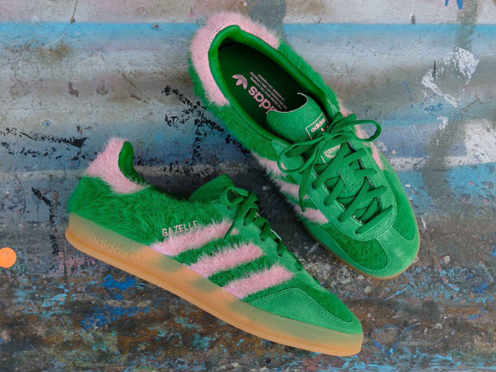 Adidas Women's Gazelle Indoor 'Green/Glow Pink' -Originally $120.00 - Adidas Women's Gazelle Indoor 'Green/Glow Pink' -Originally $120.00 -