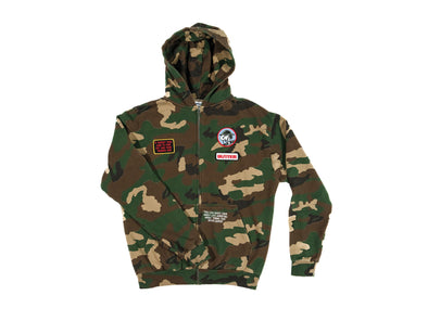 Butter Goods Patches Zip-Thru Hoodie 'Washed Camo'