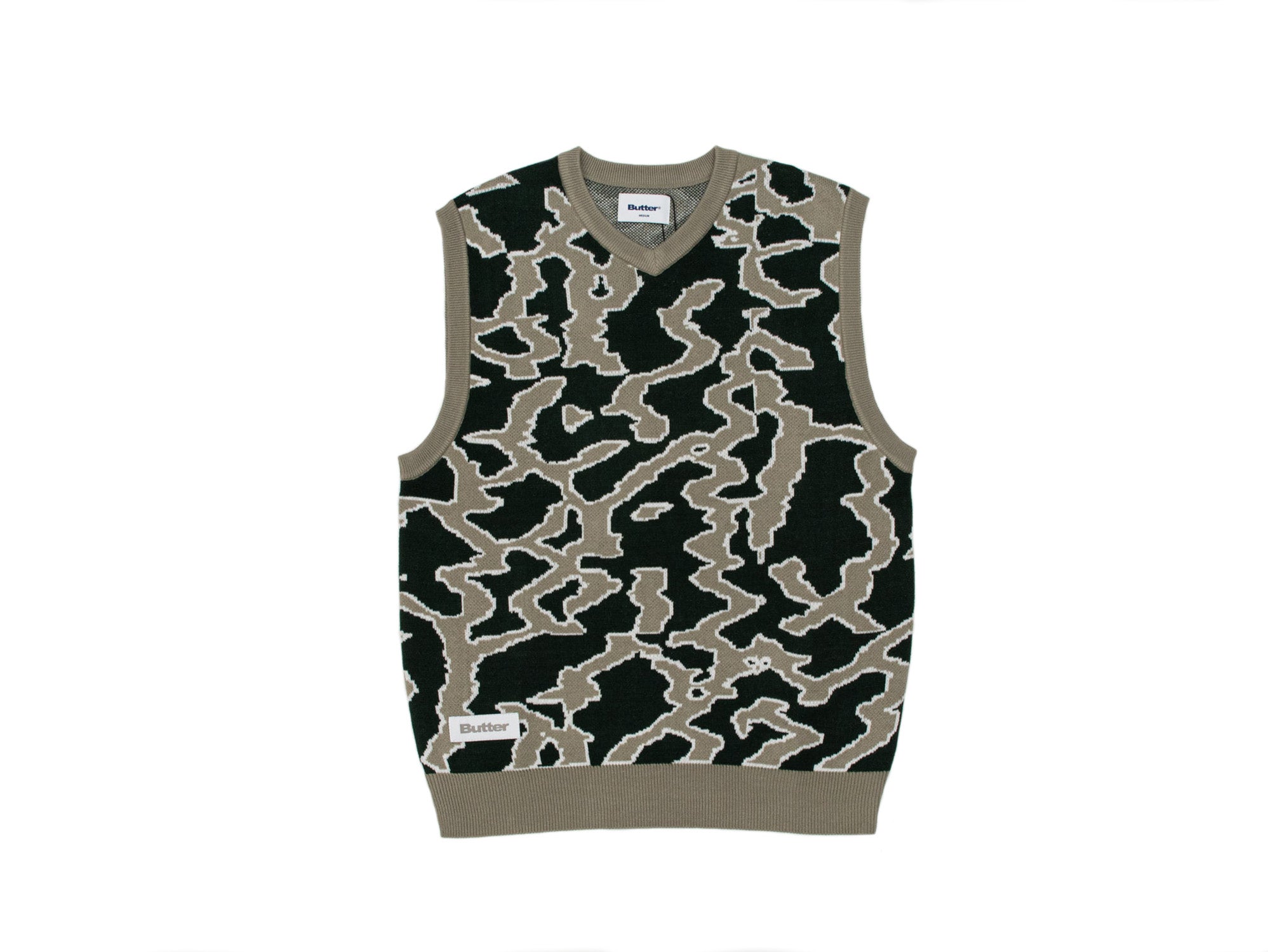【BUTTER GOODS】 CABLE KNIT VEST : FOREST Butter Goods Surge Knitted Vest 'Forest' – Unheardof Brand