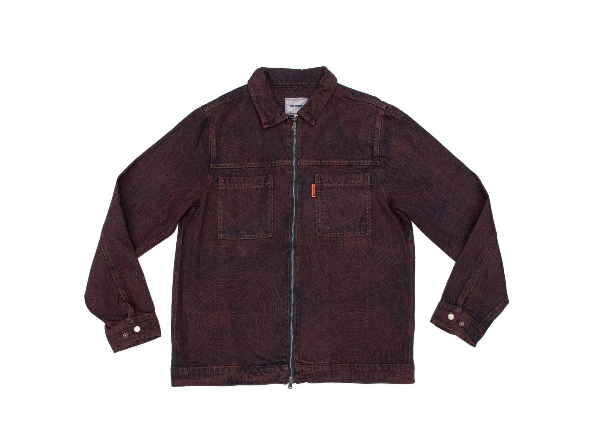 Butter Goods Overdye Web Denim Jacket 'Brick' – Unheardof Brand Butter Goods Overdye Web Denim Jacket 'Brick' – Unheardof Brand