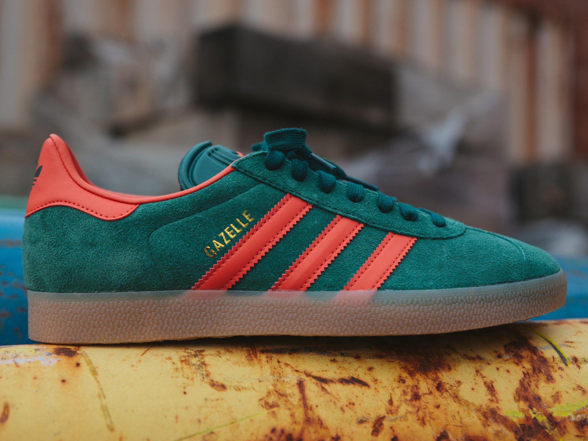 adidas gazelle green and red