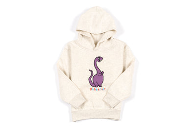 UNHEARDOF Kids Dino Pullover Hoodie 'Natural Heather'