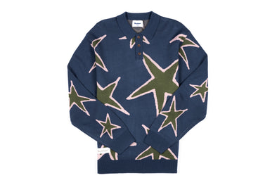 Butter Goods Star Polo Knit Sweater 'Prussian'