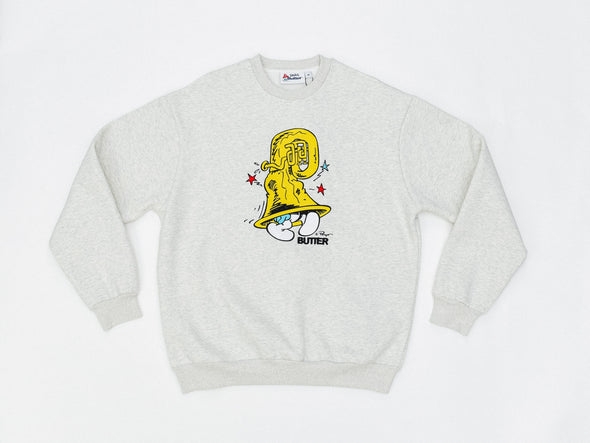 Butter Goods x Smurfs Harmony Crewneck Sweatshirt 'Ash Grey'