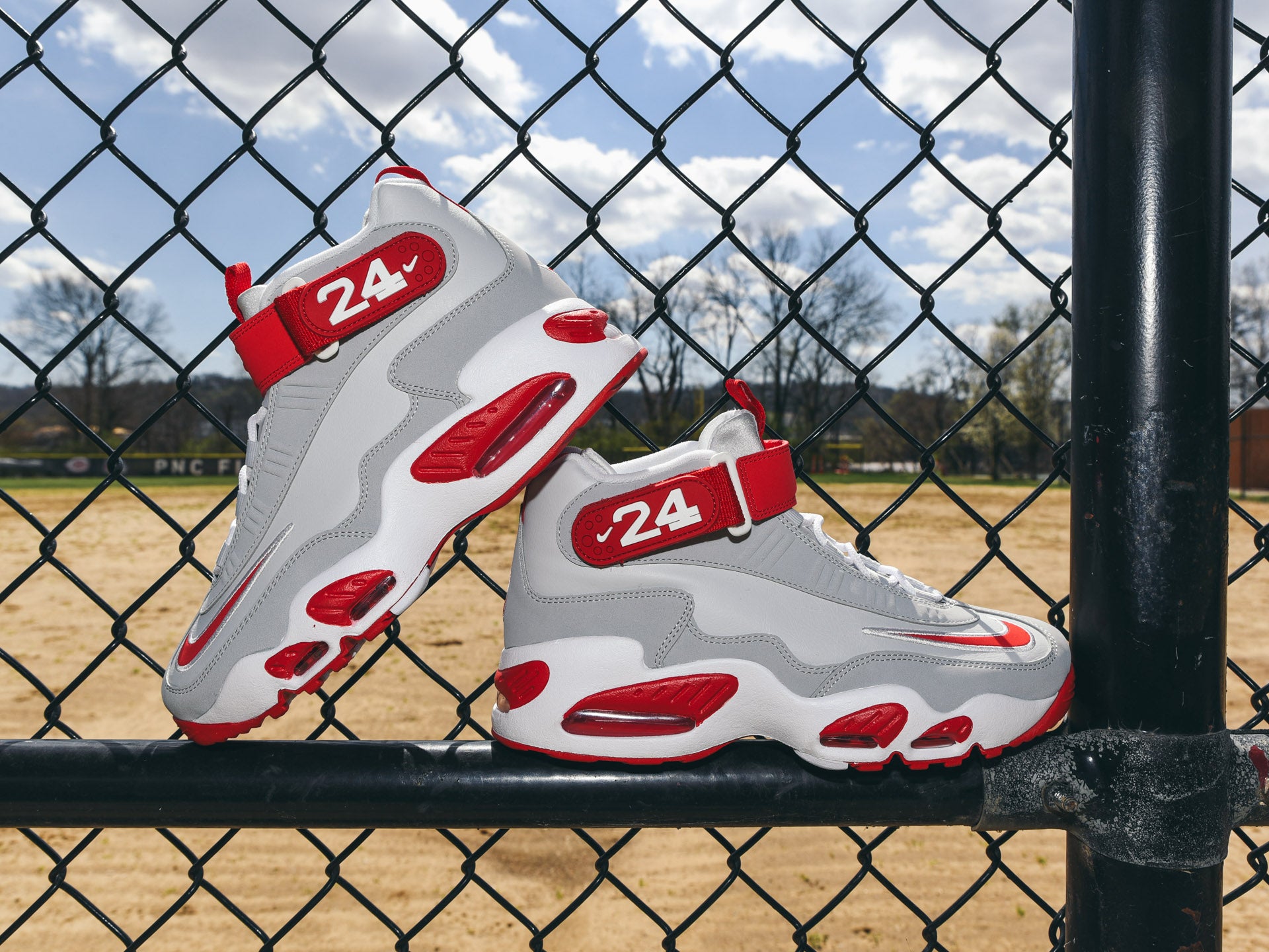 Nike, Shoes, Nike Air Griffey Max Cincinnati Reds Away Sizes Fd760043  White Red Grey