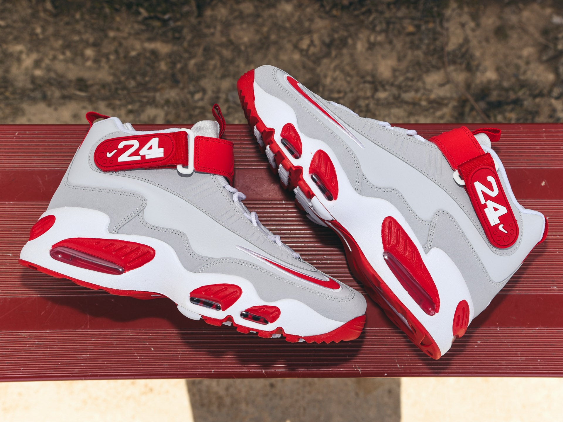 Nike, Shoes, Nike Air Griffey Max Cincinnati Reds Away Sizes Fd760043  White Red Grey