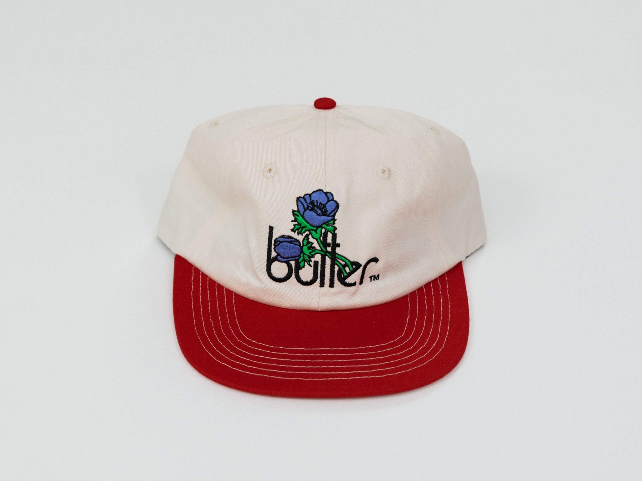 Butter Goods Windflowers 6 Panel Cap 'Natural/Cherry' – Unheardof